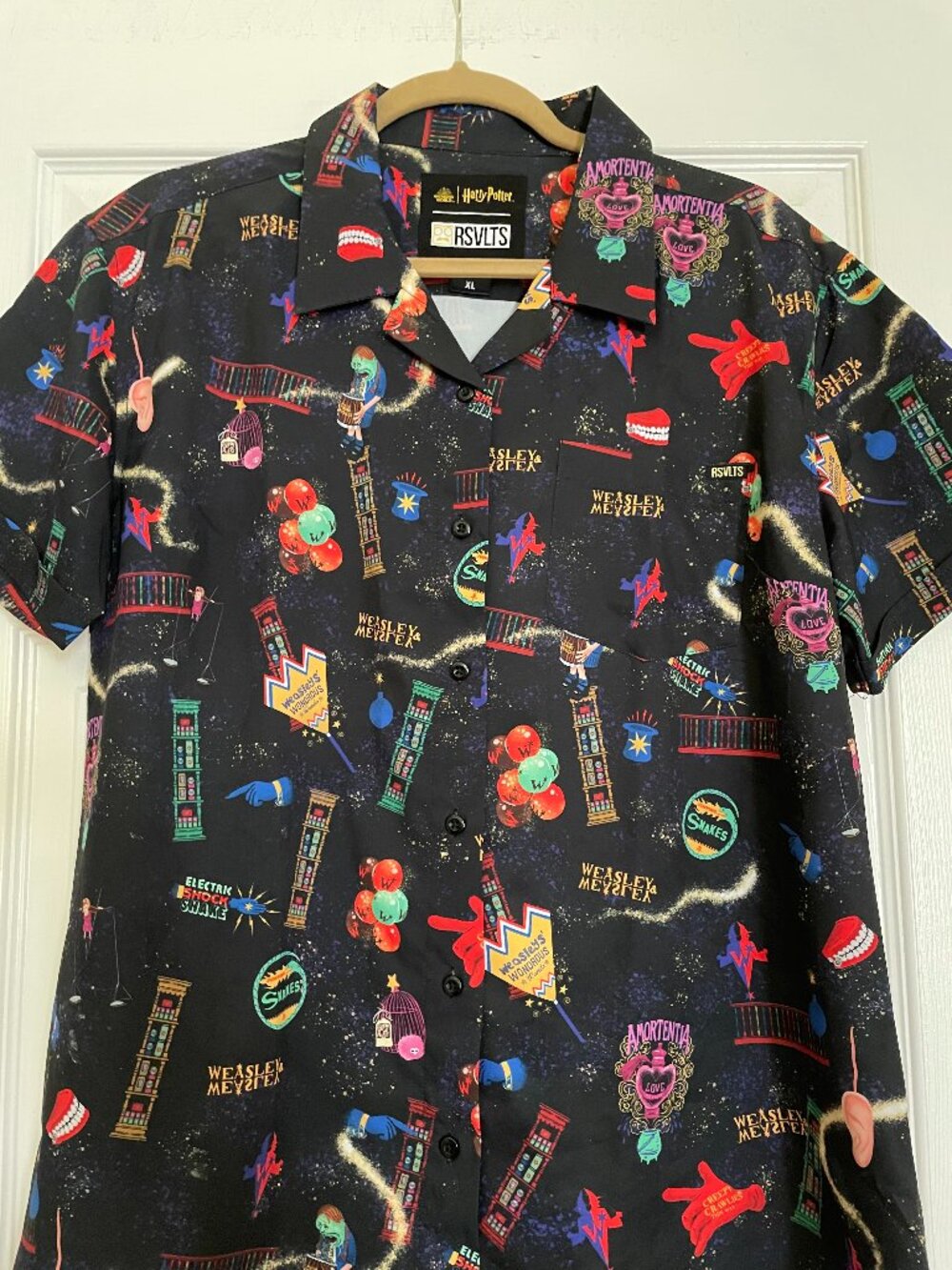 RSVLTS Harry Potter Weasleys Wizard Wheezes KUNUFLEX Button Up Shirt Adult XL